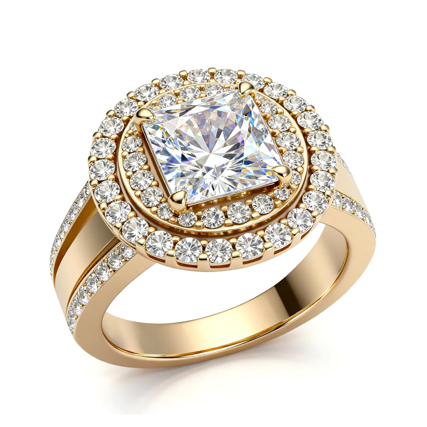 Personalized Princess Cut Moissanite Engagement Ring for Women – 10K/14K/18K Gold Custom Promise, Wedding & Anniversary Ring with Luxury Gift Box