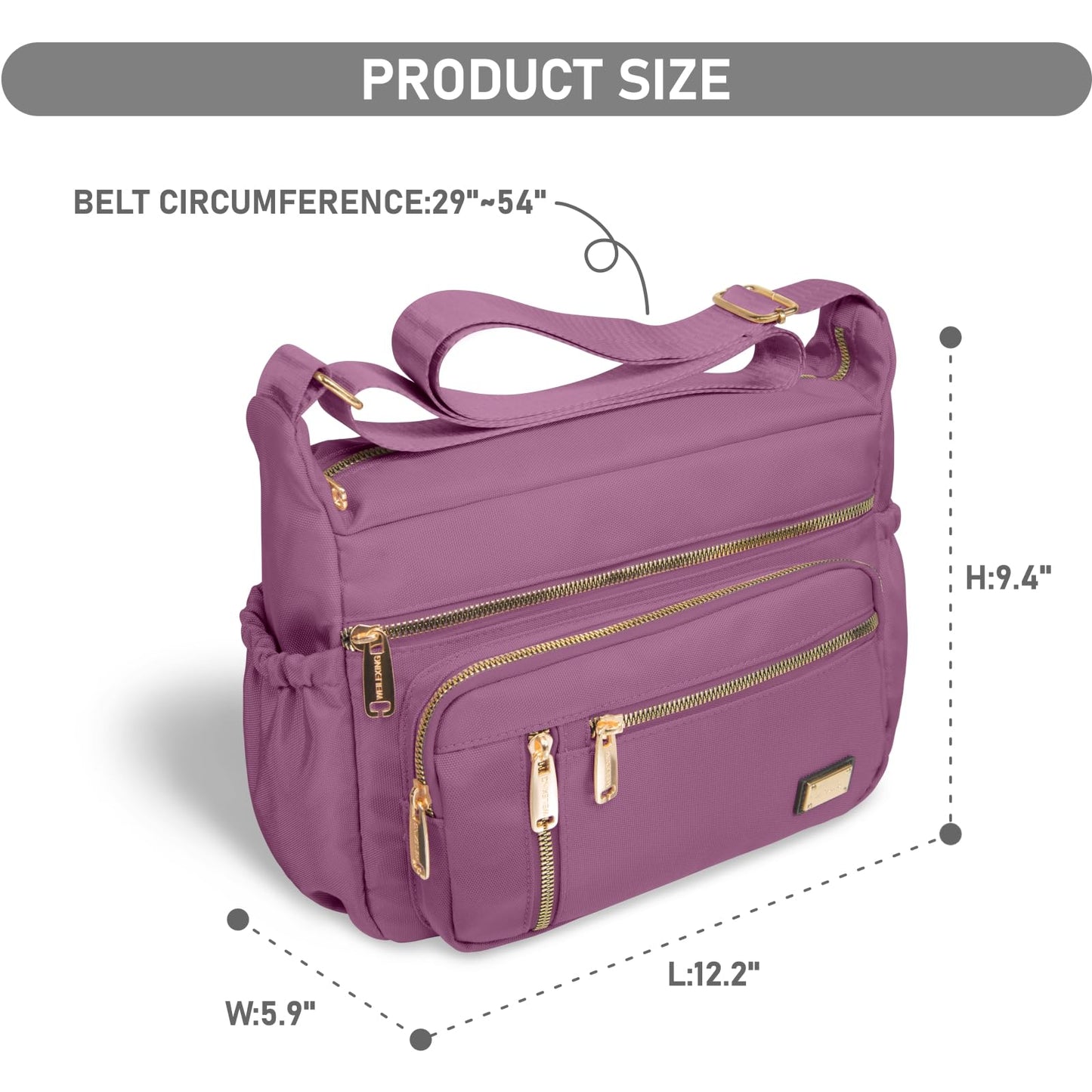 NPBAG Crossbody Bag for Women, Shoulder Purse Handbag Messenger Bag, Trendy Pocketbooks, Waterproof and Multi-Pockets