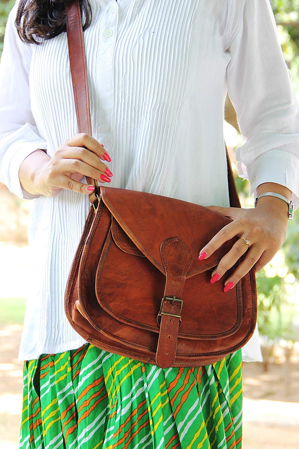 Satchel And Fable Handmade Vintage Crossbody Leather Bags for Women Shoulder Handbag