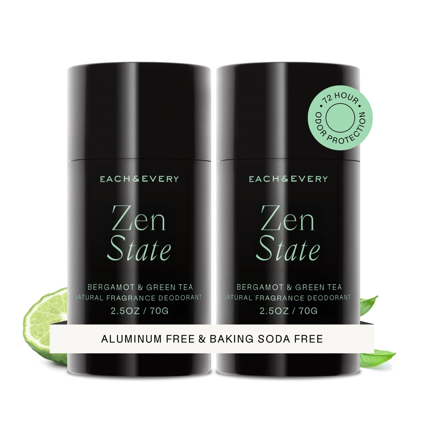 Each & Every Aluminum Free Deodorant for Women & Men – Natural Fragrance 72-Hr Odor Protection, Non-Toxic Deodorant for Sensitive Skin, EWG Verified, Baking Soda Free - Cedar & Vanilla 2 Pack, 2.5oz