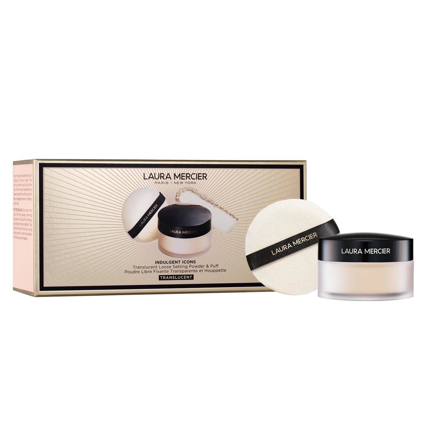 Laura Mercier Translucent Loose Setting Powder, 24HR Shine Control, Soft Matte Finish, Long-Lasting Wear, Normal to Oily Skin, 4 Shades for Virtually All Skin Tones, Artistry Icons Set