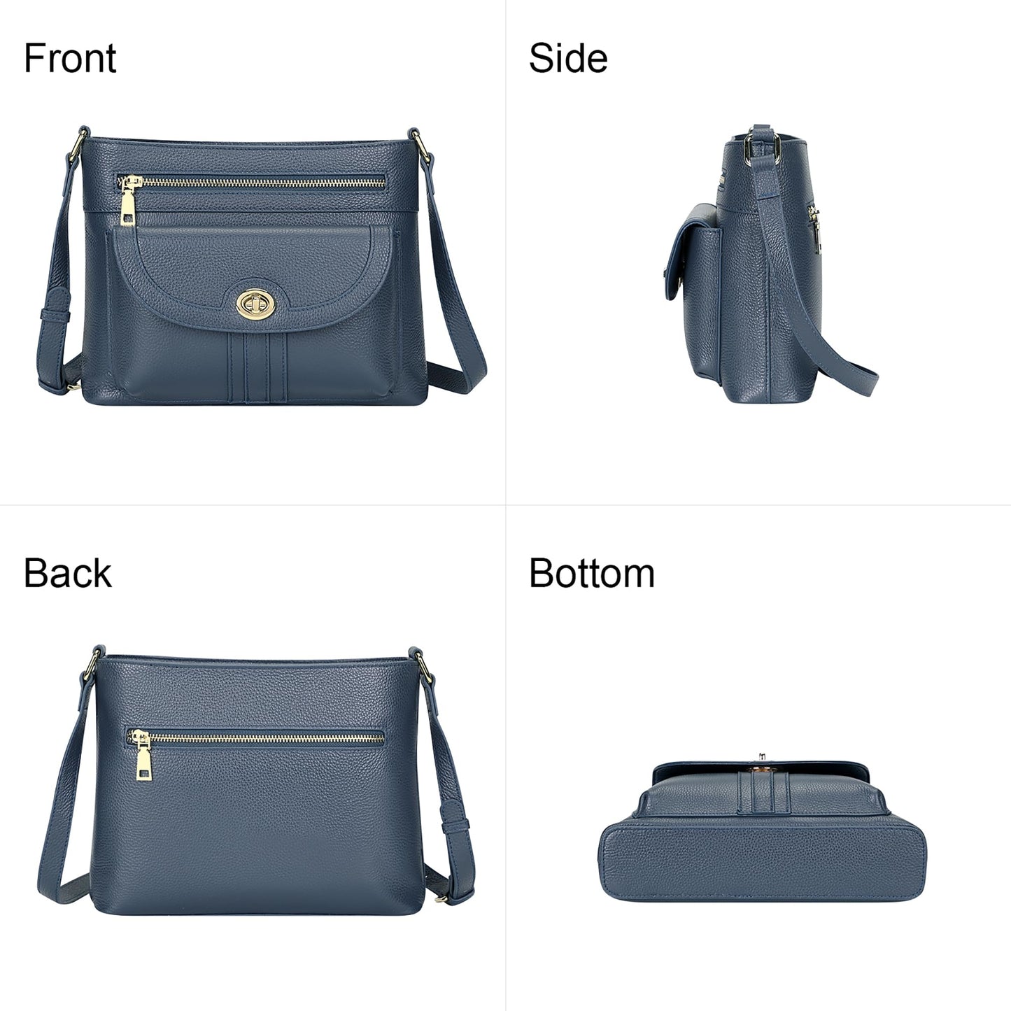 Over Earth Genuine Leather Crossbody Bags for Women Trendy Purses and Ladies Shoulder Handbags