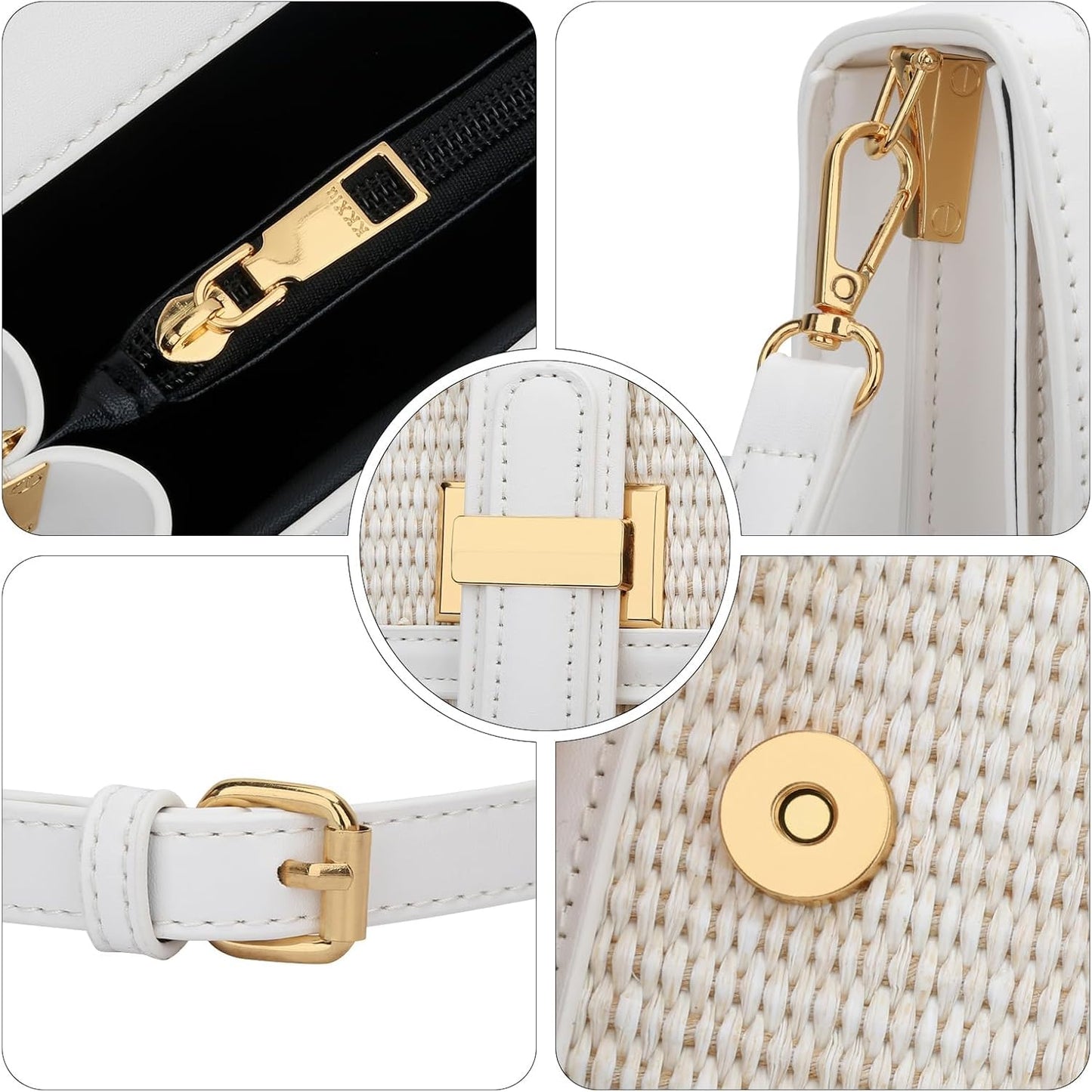 KKXIU Crossbody Bags for Women - Top Handle Purses for Lady, Leather Handbags Shoulder Clutch with Adjustable Shoulder Strap