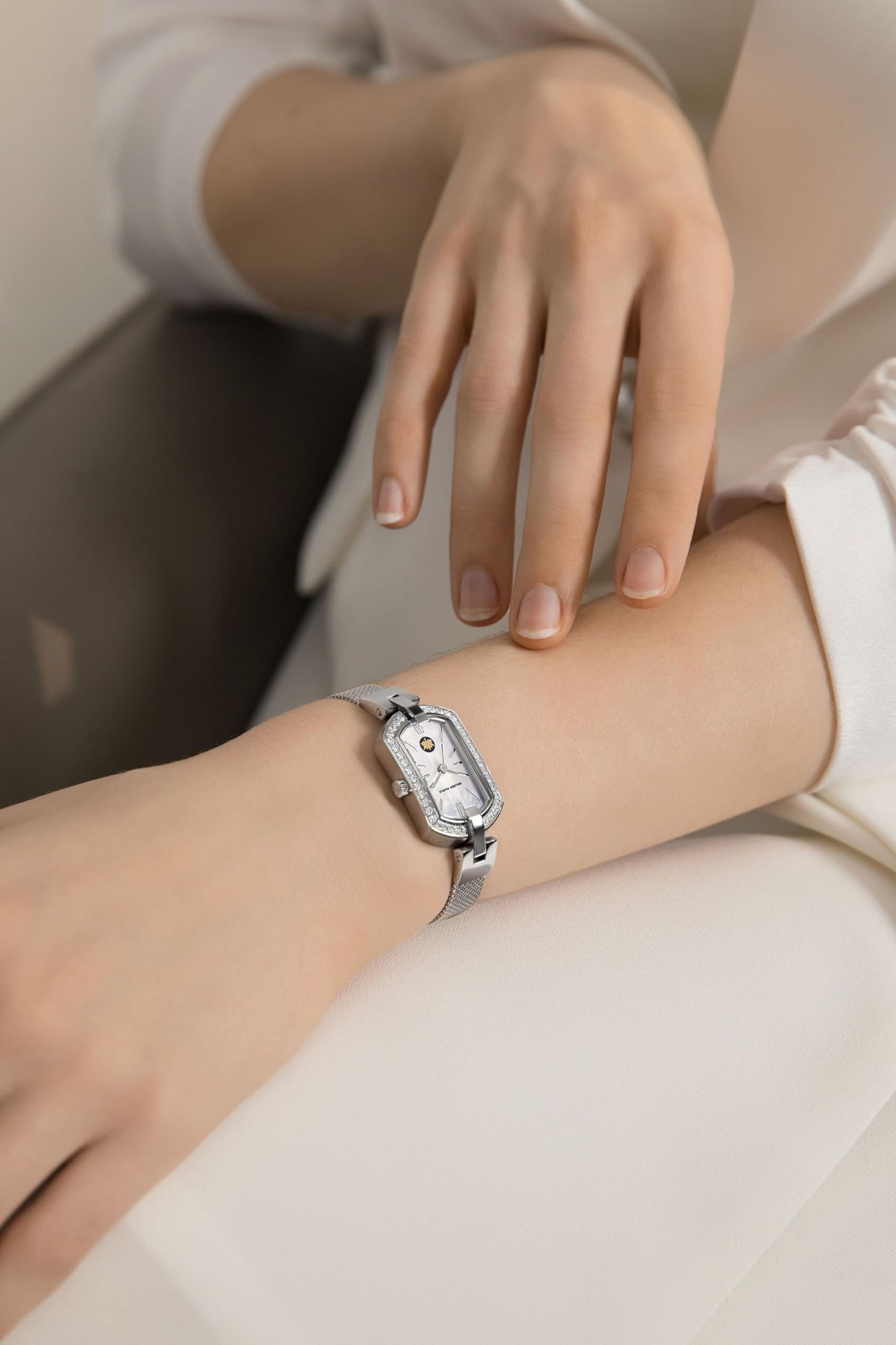 Golden Maple Watches for Women, Small Oval Stainless Steel Case, Mother fo Pearl Dial, Dainty Ladies Watches, Luxury Gifts for Her