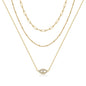 Turandoss Dainty Layered Choker Necklace, Handmade Y Pendant Necklace Multilayer Bar Disc Necklace Adjustable Layering Choker Necklaces for Women