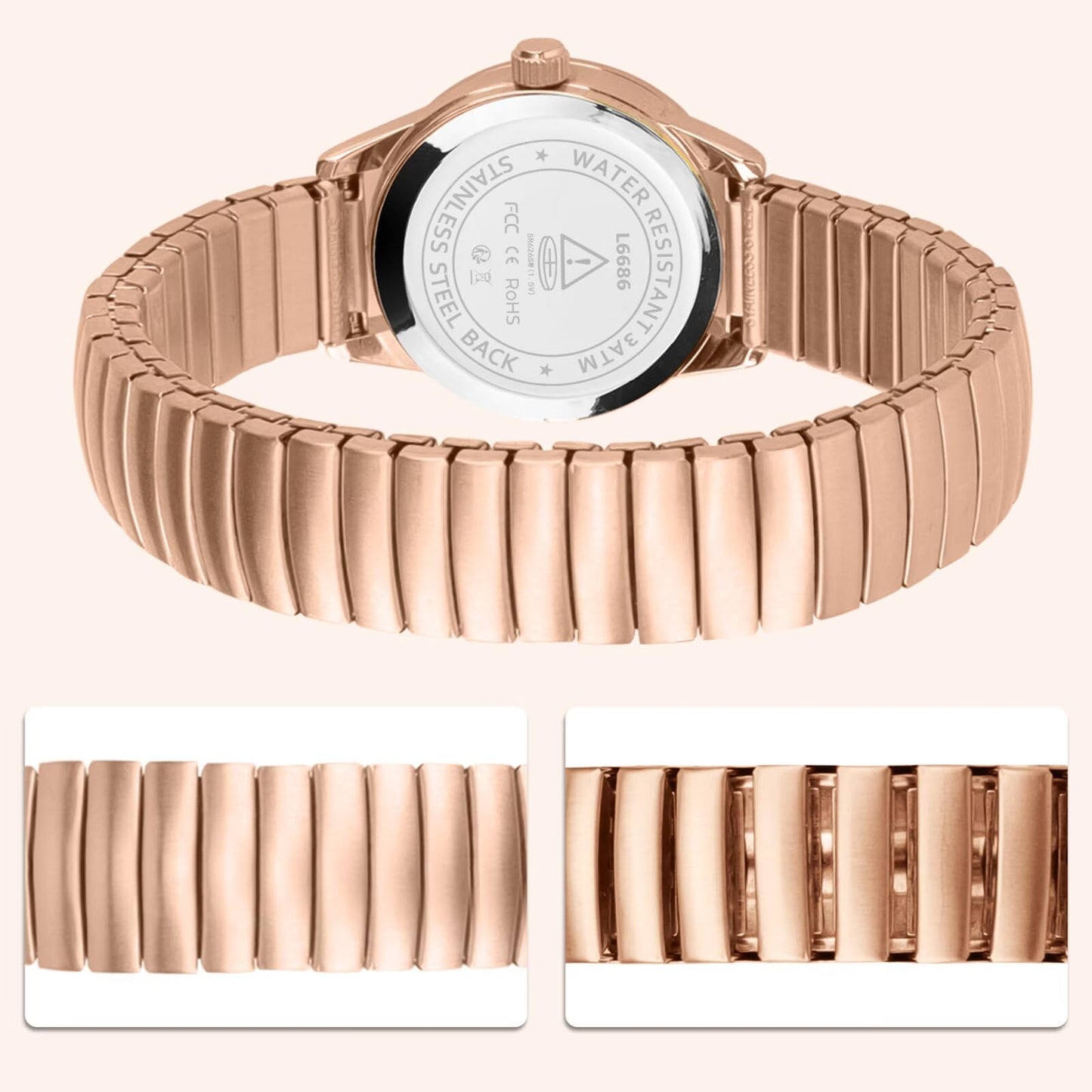 Elegant Gold Watches for Women Small Analog Watch, Waterproof Ladies Watches with Stainless Steel Expansion Band and Luminous Dial - Fashionable Christmas & Birthday Gifts for Women
