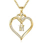 STORUP Heart Initial Necklaces for Women Girls, 14K-Gold-Plated Initial A-Z Heart Necklaces for Teen Girl Jewelry Birthday Gifts for Girls Women Her Wife Mom