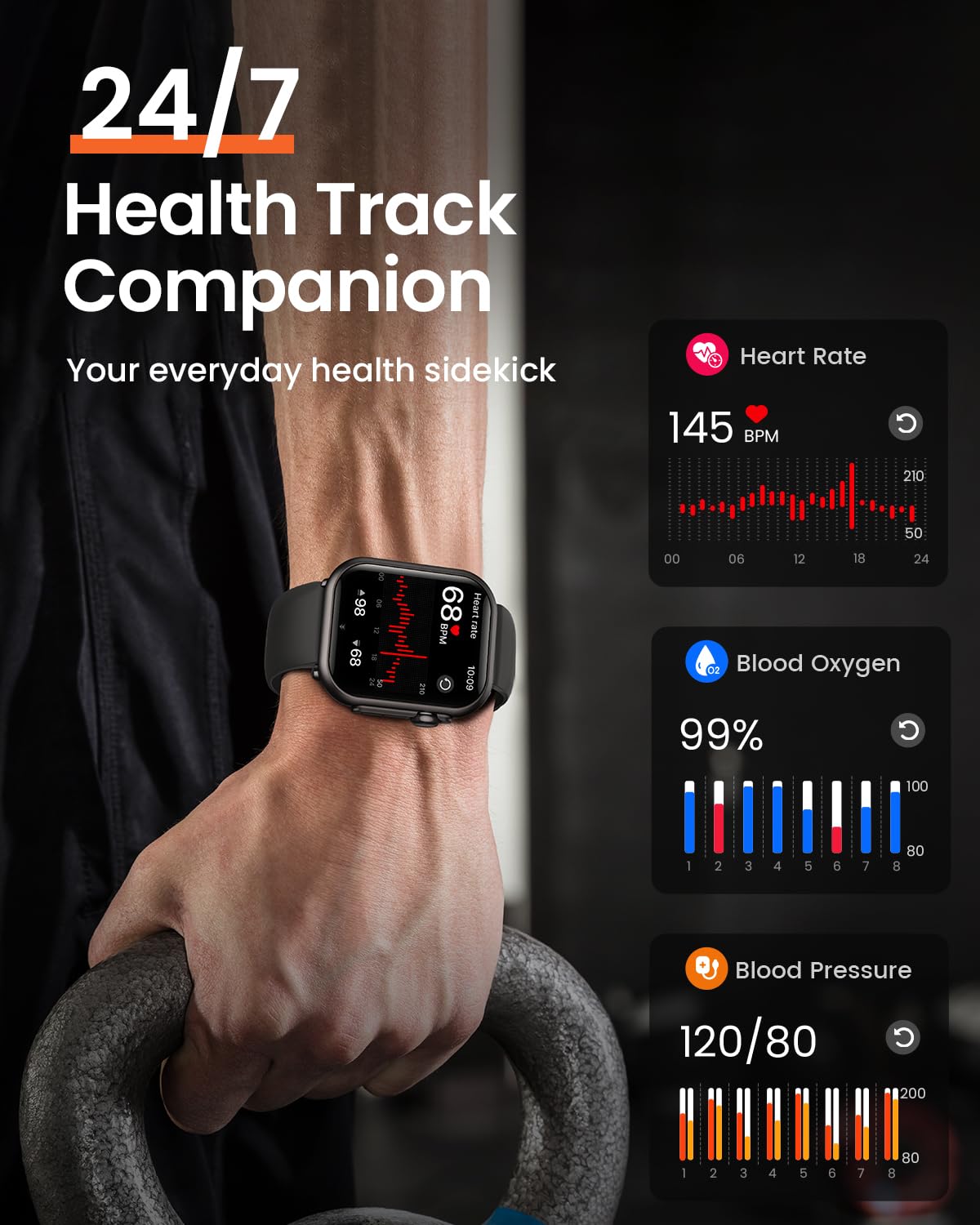 Smart Watch for Women for iPhone Android: 1.85"Smartwatch with Make/Answer Call Sleep Heart Rate SpO2 Blood Pressure Monitor IP68 Waterproof 120+Sport Mode Fitness Tracker 1000mAh Battery 2Bands Pink