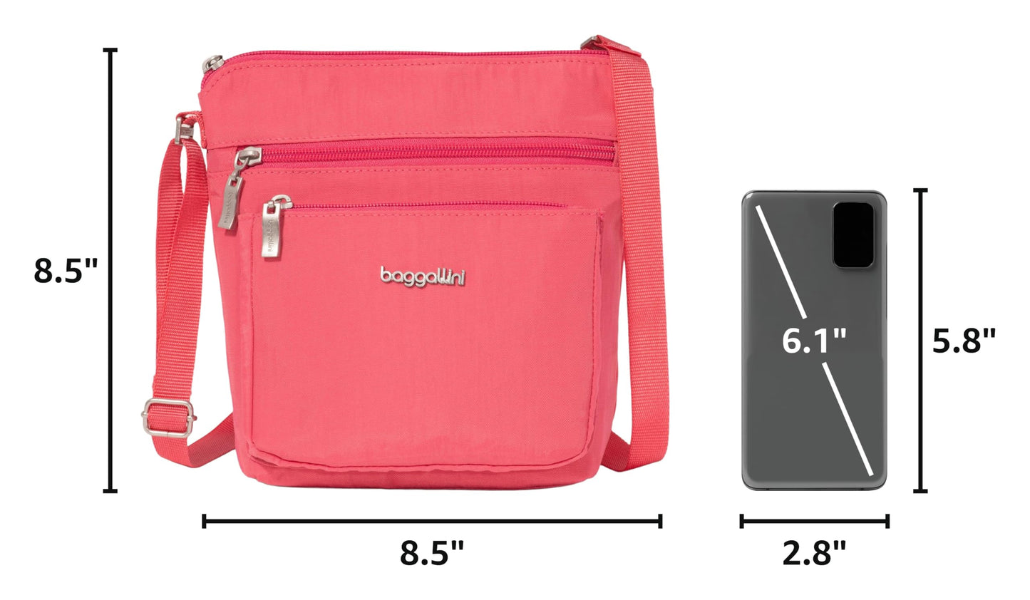 Baggallini Pocket Crossbody Bags for Women 8x8 Small Lightweight Durable Water-resistant Travel Purse W/Rfid