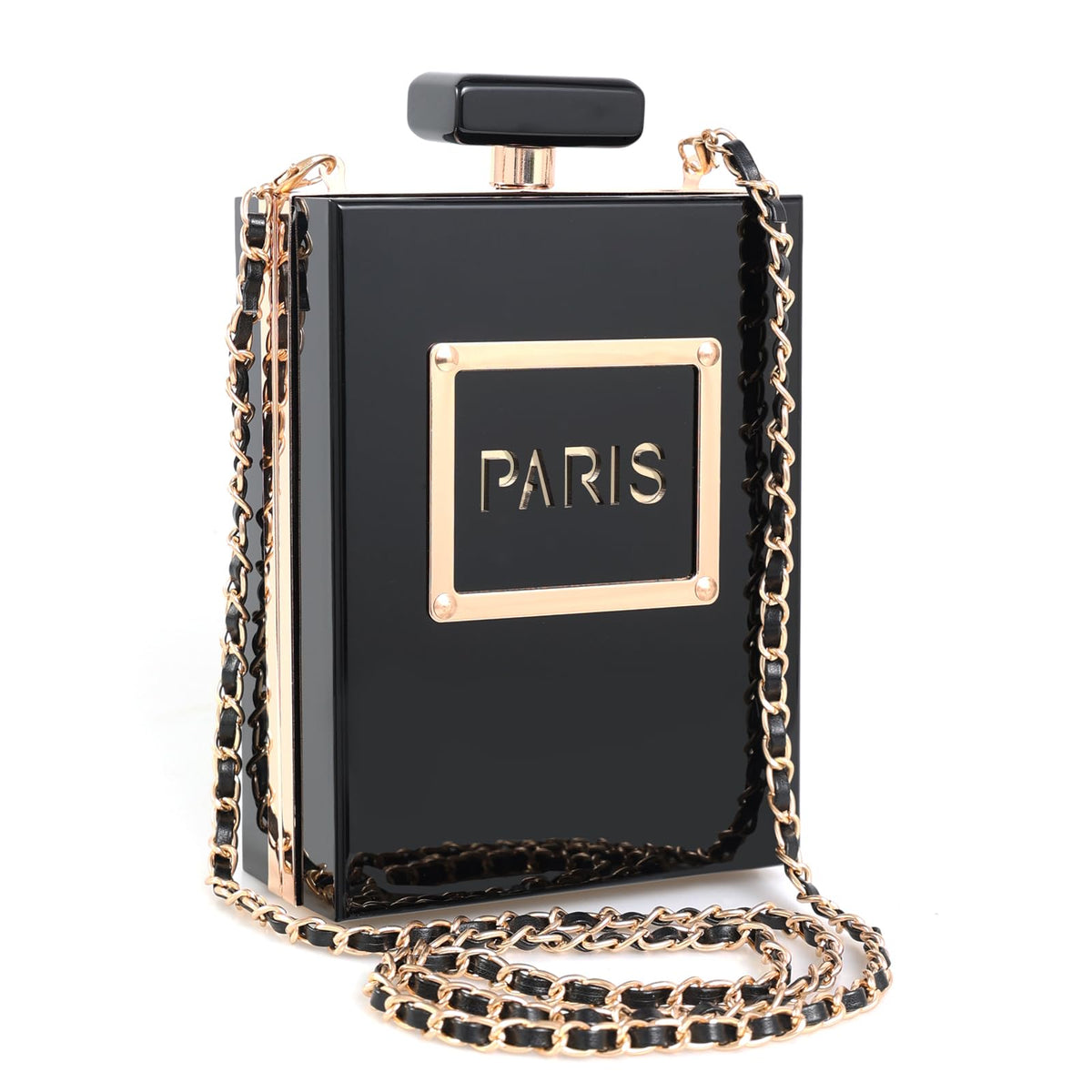 WJCD Women Acrylic Perfume Bottle Evening Clutch Bag Chain Crossbody Purse