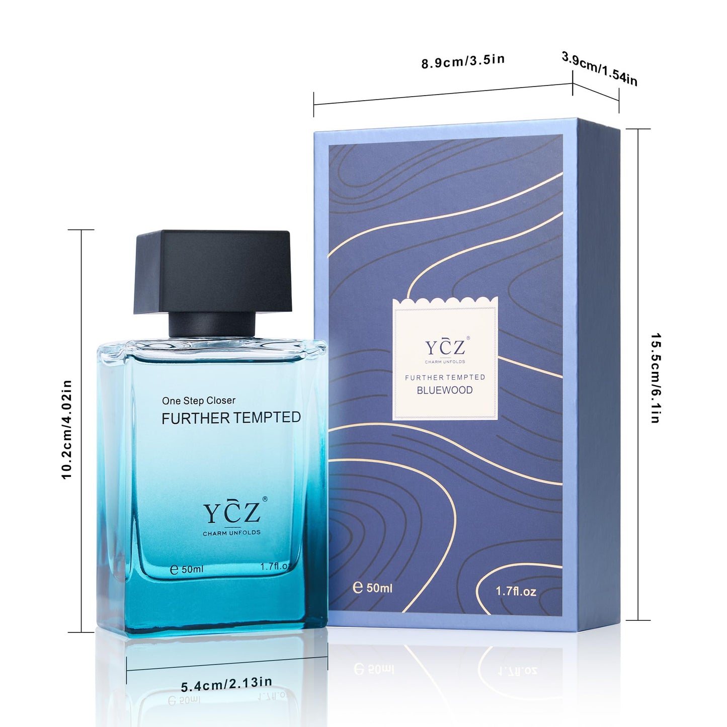 Ycz Midnight Marine Eau de Parfum for Men, 1.7 Fl Oz (50 mL), Long-Lasting Cologne, Fresh Marine & Woody Fragrance with Grapefruit, Ginger and Cedar Notes for Daily Wear, Date Night and Gifts