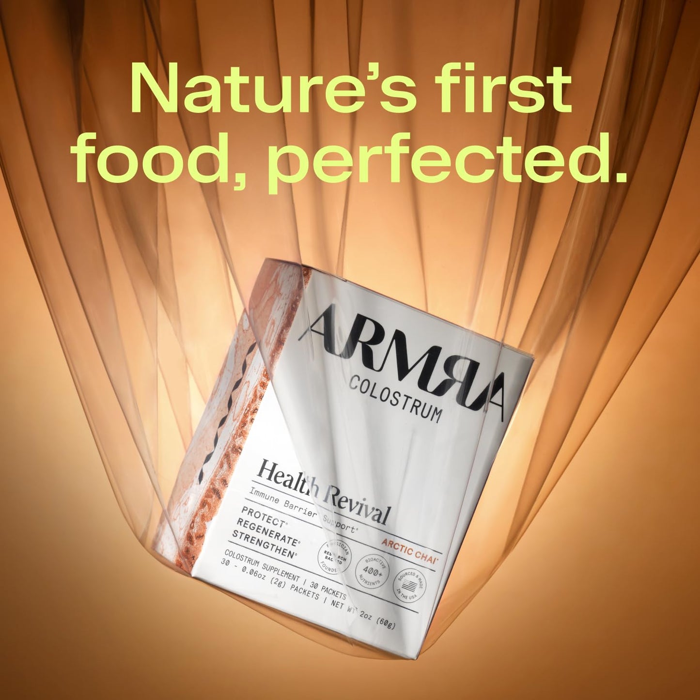 ARMRA Colostrum™ Powder | Blood Orange | Gut Health & Bloating | Skin & Hair | Immunity | Keto, Gluten & Fat-Free | 30 Servings