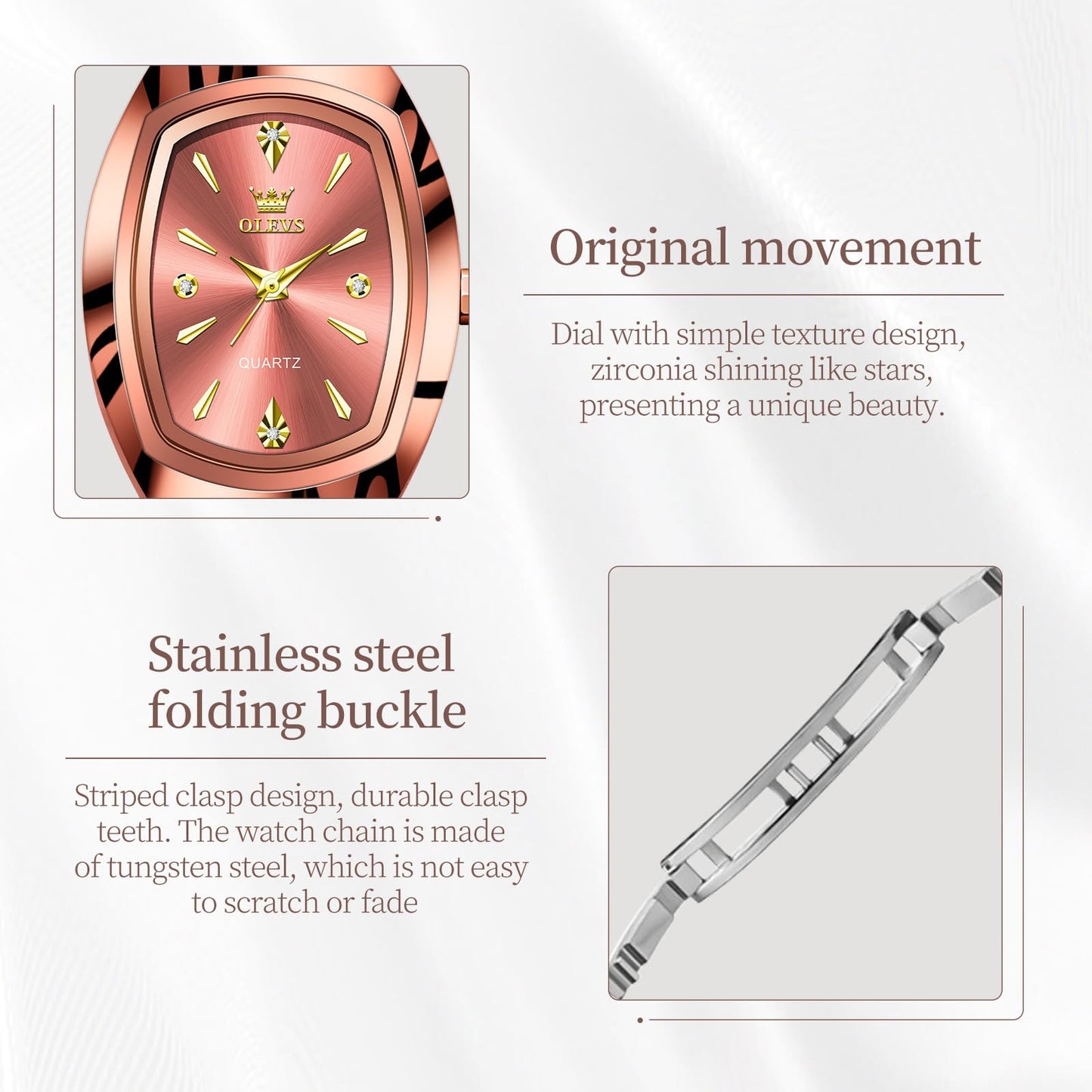 OLEVS Women's Luxury Elegant Watch, Fashion Waterproof Ladies Dress Watch, Stainless Steel Gold Silver Watches for Women, Small Wrist with Day Date, Ideal for Gift Daily Wear