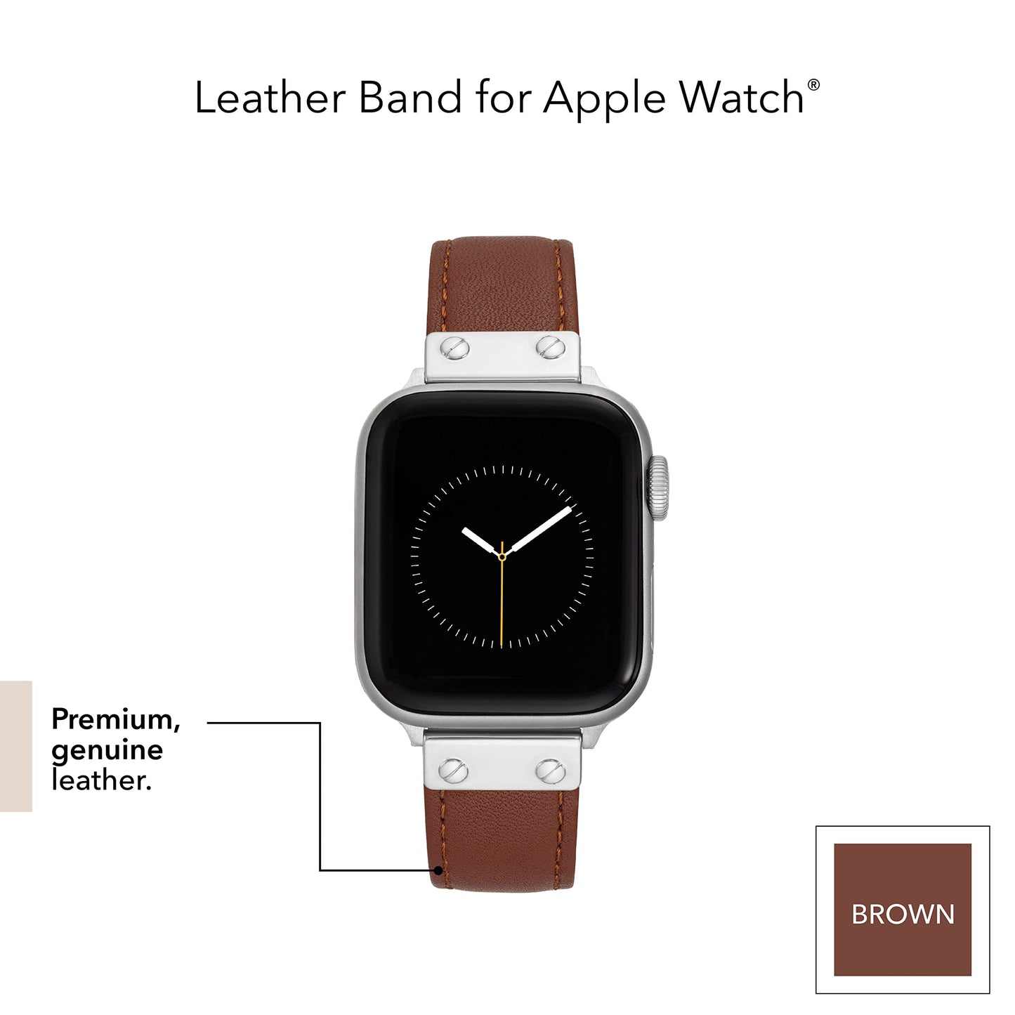 Anne Klein Leather Fashion Band for Apple Watch Secure, Adjustable, Apple Watch Band Replacement, Fits Most Wrists