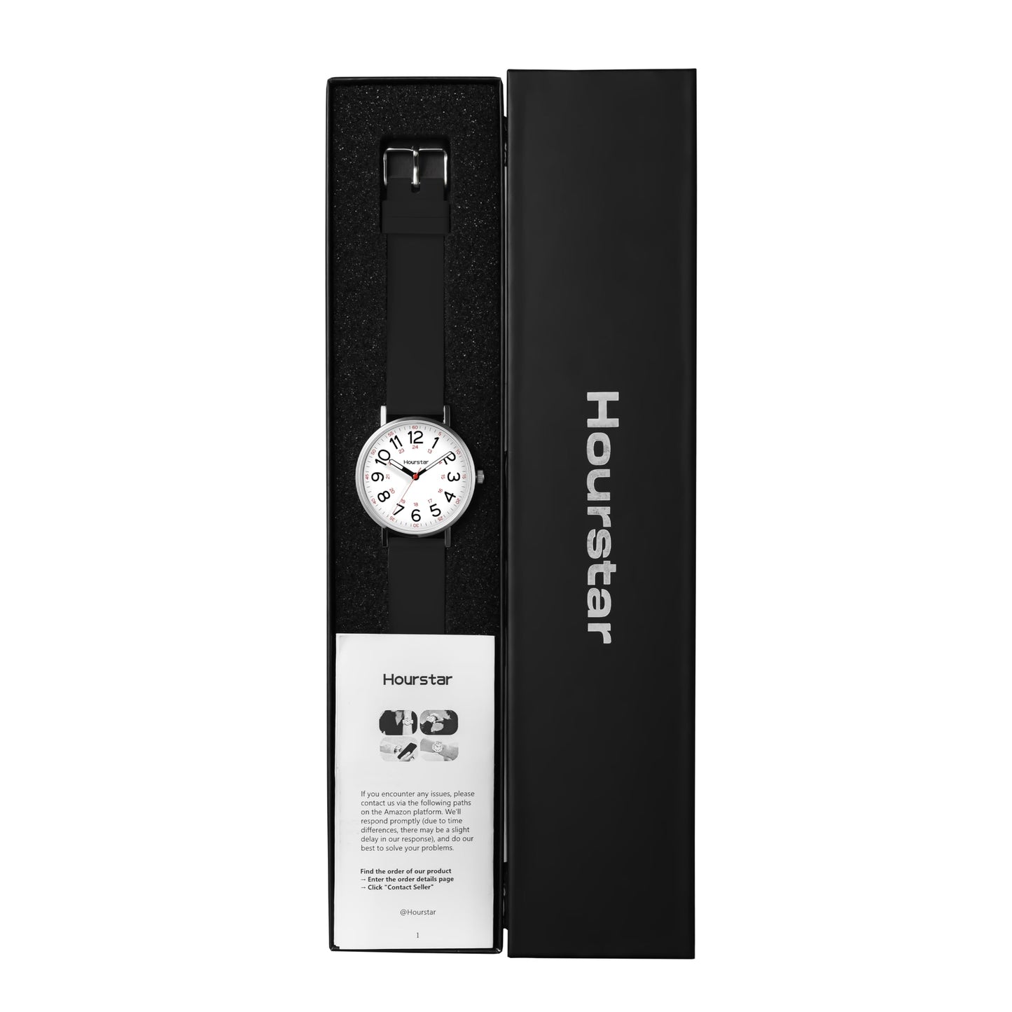 Women's Analog Nurse Watch with Second Hand for Nursing, 12/24 Time, Silicone Band, Easy Read