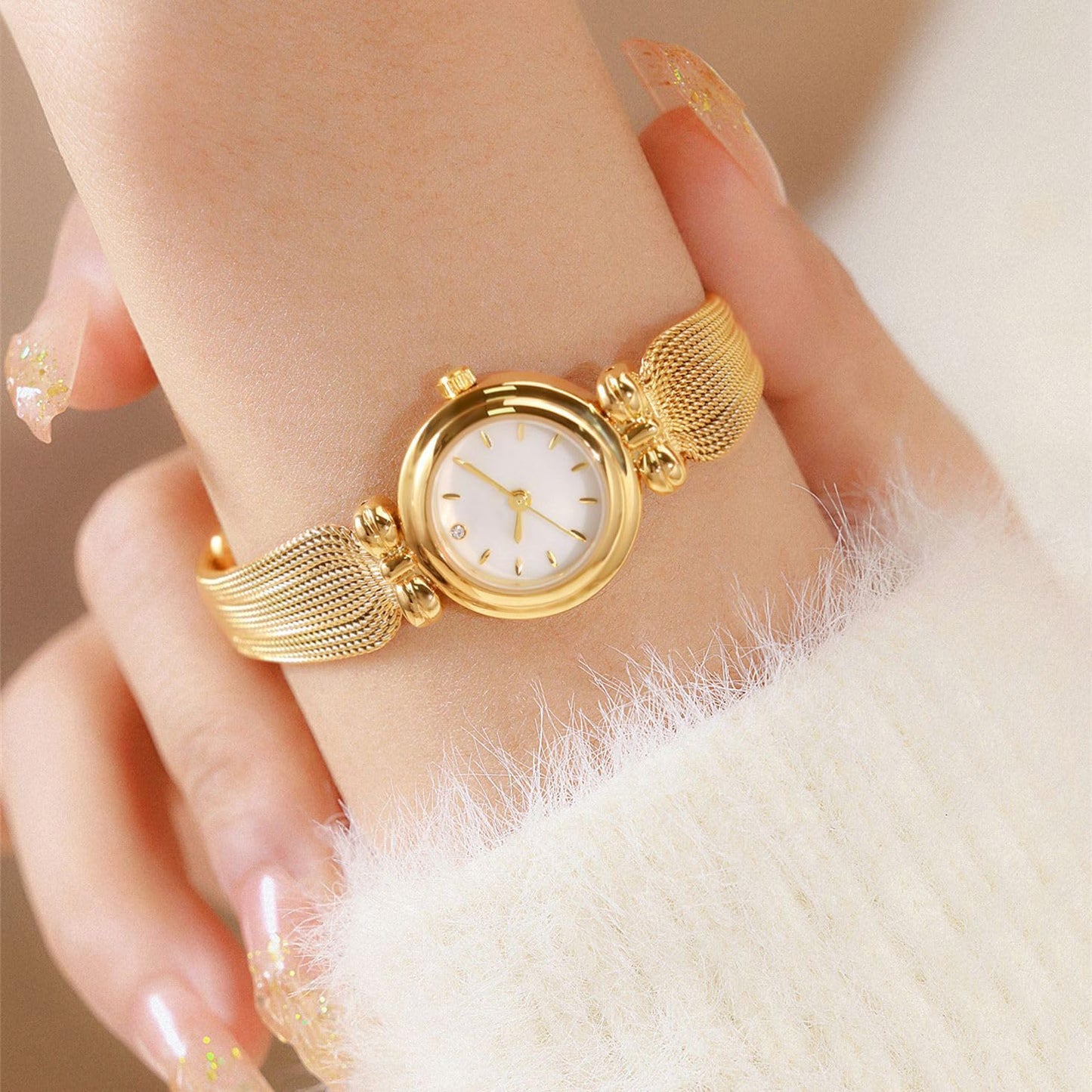 BESTKANG Fashion Simple Women's Quartz Watch Stainless Steel Mesh Strap Elegant Ladies Wrist Watch