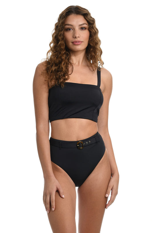 Sunshine 79 Women's Midkini Bikini Swimsuit Top, Multi//Under The Tahitian Sun, 10