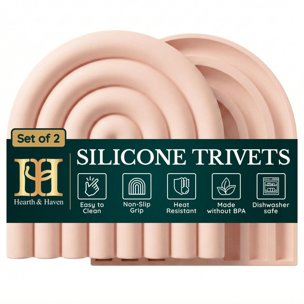 Silicone Trivets for Hot Dishes – Heat-Resistant, Non-Slip Pot Holders for Kitchen & Coasters – Durable Hot Pads for Pots, Pans, Baking Dishes & Kitchen Appliances