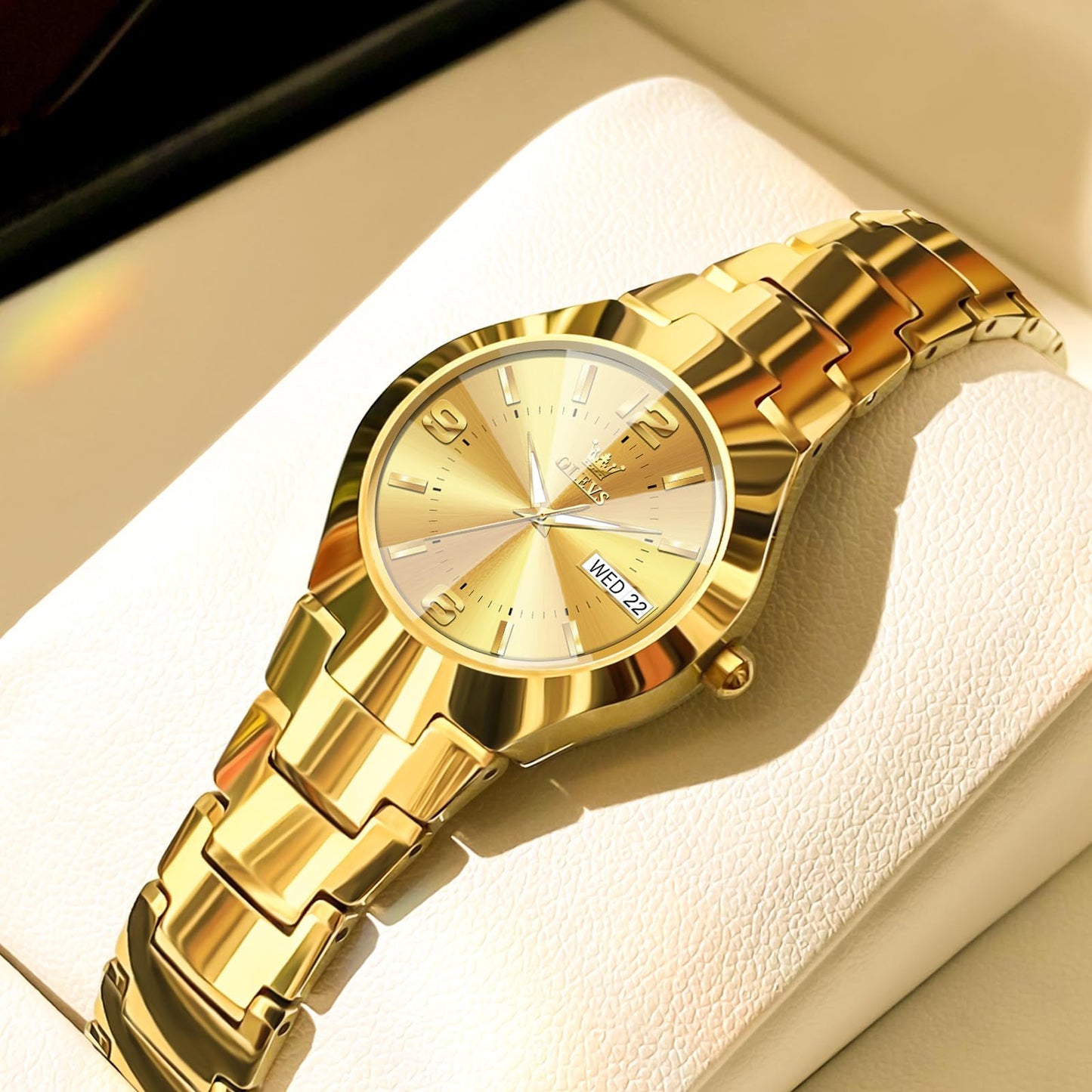 OLEVS Watch Women Luxury Dainty Vintage Square/Round Small Watches for Women Waterproof Stainless Steel Analog Women's Watches with Day Date Fashion Dress Easy Read Female Watch Reloj para Mujer