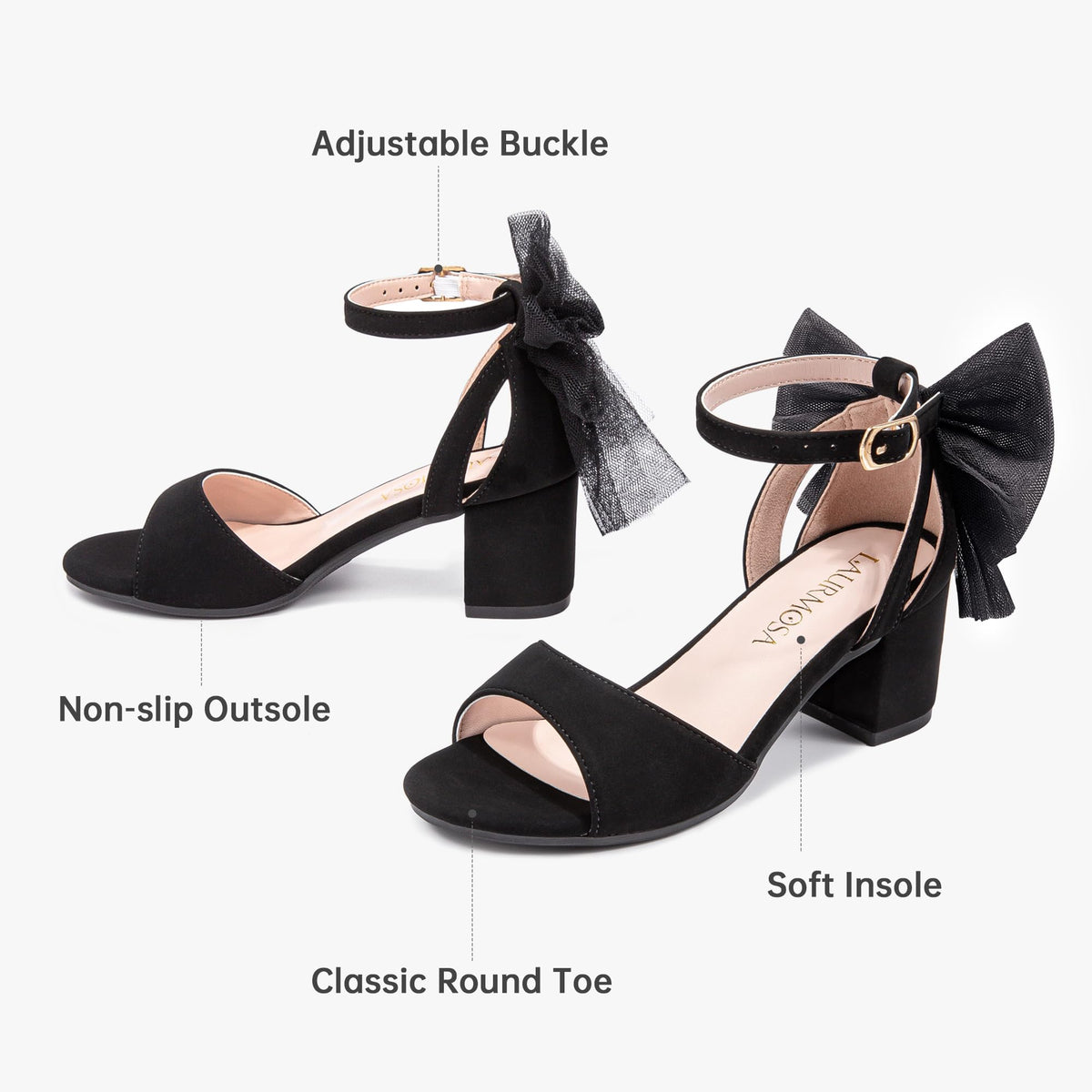 LAURMOSA High Heels for Girls Dress Shoes for Kids Flower Girl White Size 4LAURMOSA High Heels for Girls Dress Shoes for Kids Flower Girl White Size 4