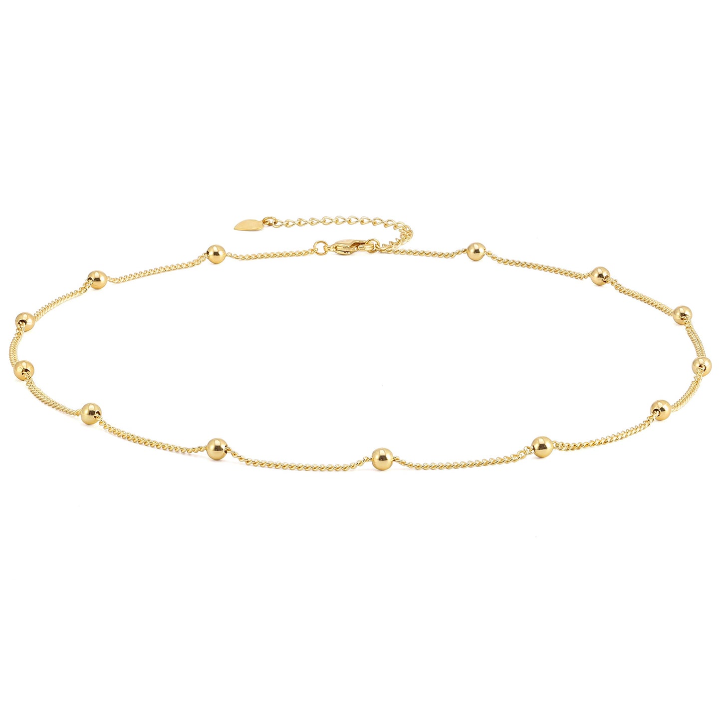 Aobei Pearl 18K Gold Plated Paperclip Chain Choker Satellite Chain Freshwater Cultured Biwa Pearl Pendant Necklace Dainty Turquoise Jewelry for Women