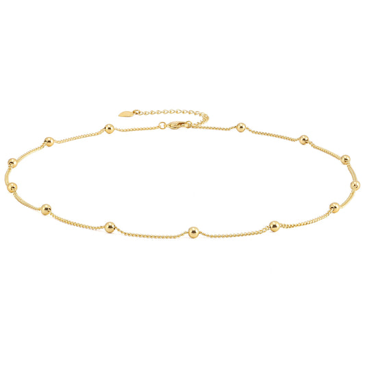 Aobei Pearl 18K Gold Plated Paperclip Chain Choker Satellite Chain Freshwater Cultured Biwa Pearl Pendant Necklace Dainty Turquoise Jewelry for Women