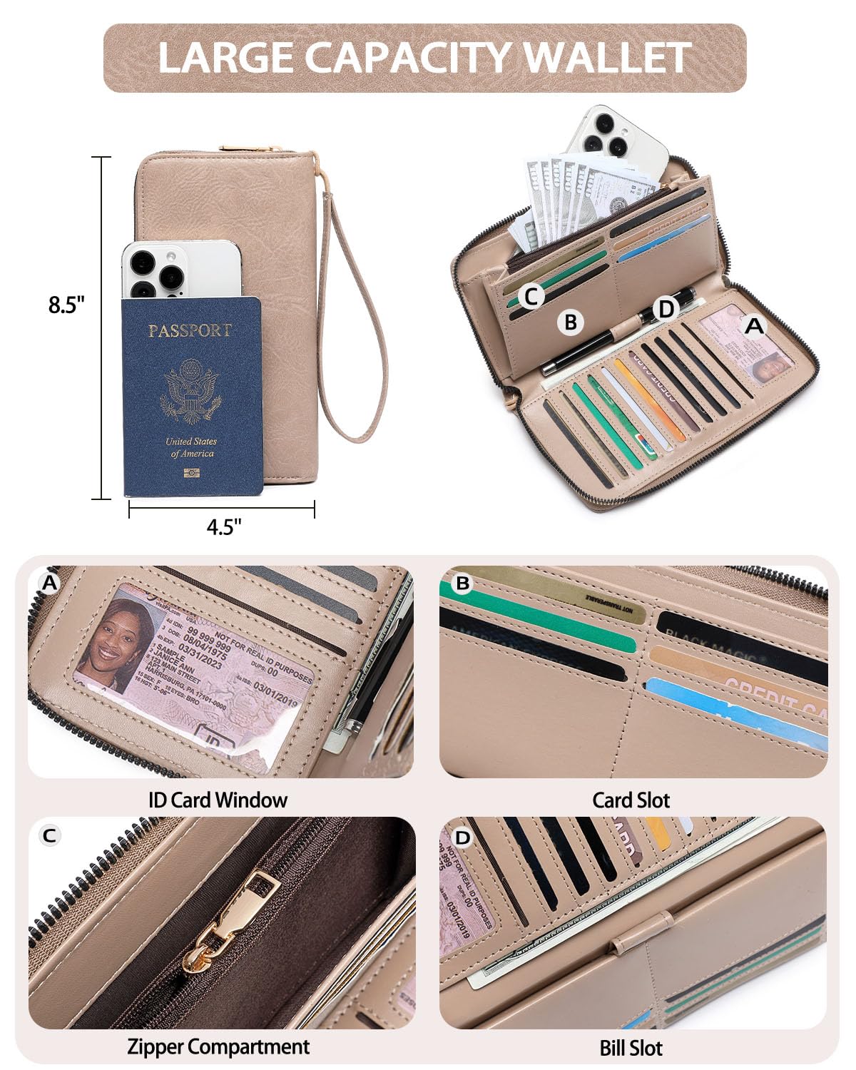 Purses for Women 3PCS, Crossbody Bags Set Large Leather Purse Shoulder Handbags with Wallet Adjustable Straps for Ladies Tote