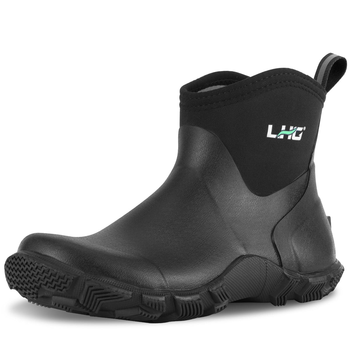 LHG Men's Ankle Rain Boots Waterproof Rubber Mud Boot Garden Boot, Black 12LHG Men's Ankle Rain Boots Waterproof Rubber Mud Boot Garden Boot, Black 12