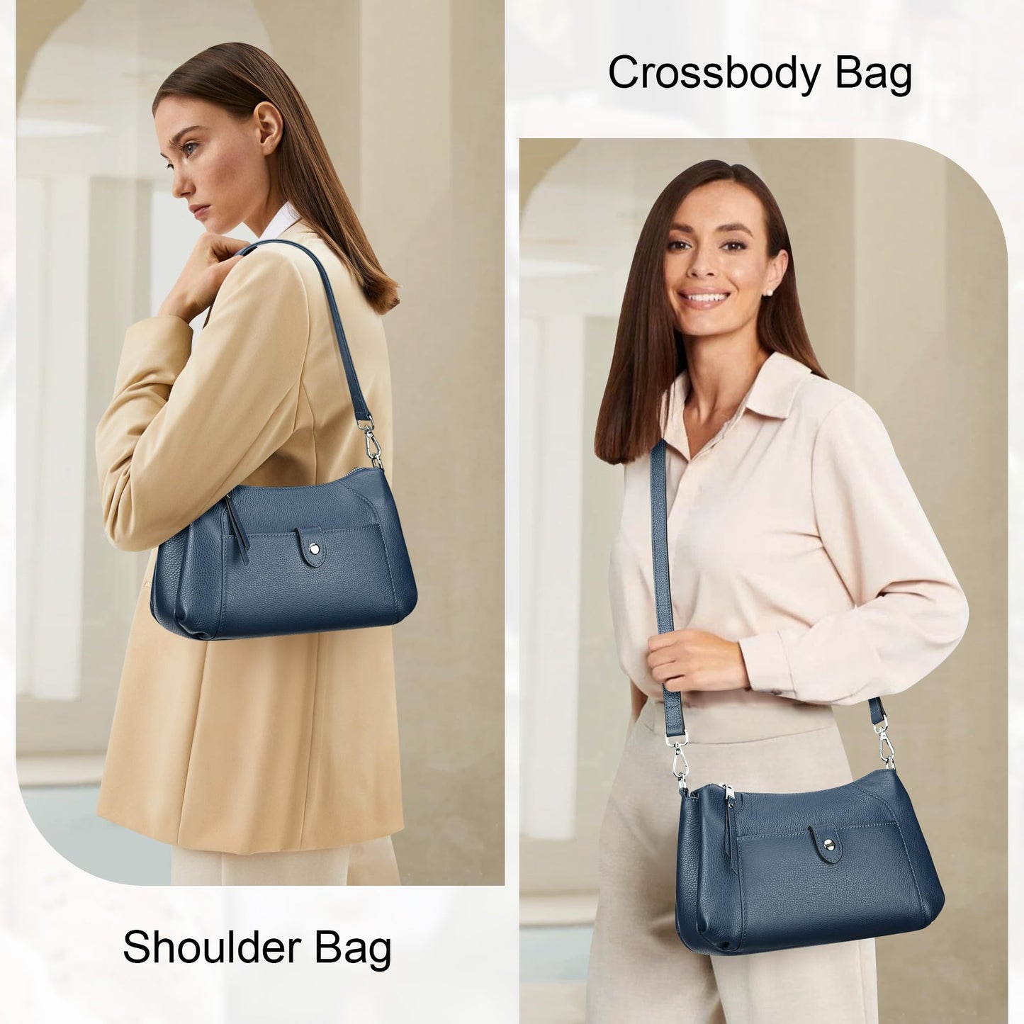 Over Earth Genuine Leather Small Hobo Crossbody Bags for Women Shoulder Purses and Handbags