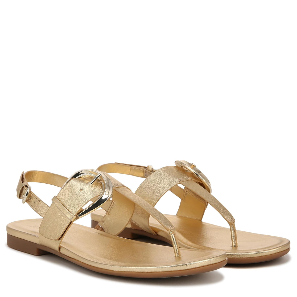 Naturalizer Womens Taylor T-Strap Slingback Flat Sandal Dark Gold Metallic 9 MNaturalizer Womens Taylor T-Strap Slingback Flat Sandal Dark Gold Metallic 9 M open box