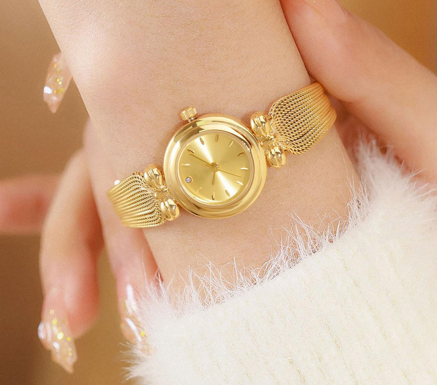 BESTKANG Fashion Simple Women's Quartz Watch Stainless Steel Mesh Strap Elegant Ladies Wrist Watch