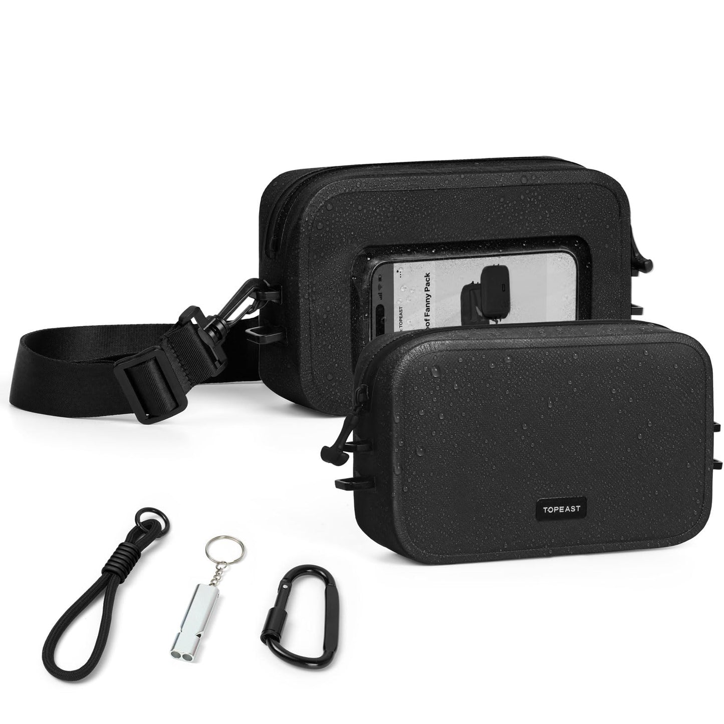 TOPEAST Waterproof Fanny Pack for Women & Men, Waterproof Belt Bag with Phone Pouch, Adjustable Crossbody & Waist Pack for Swimming, Hiking, Beach & Outdoors Essentials, Blue
