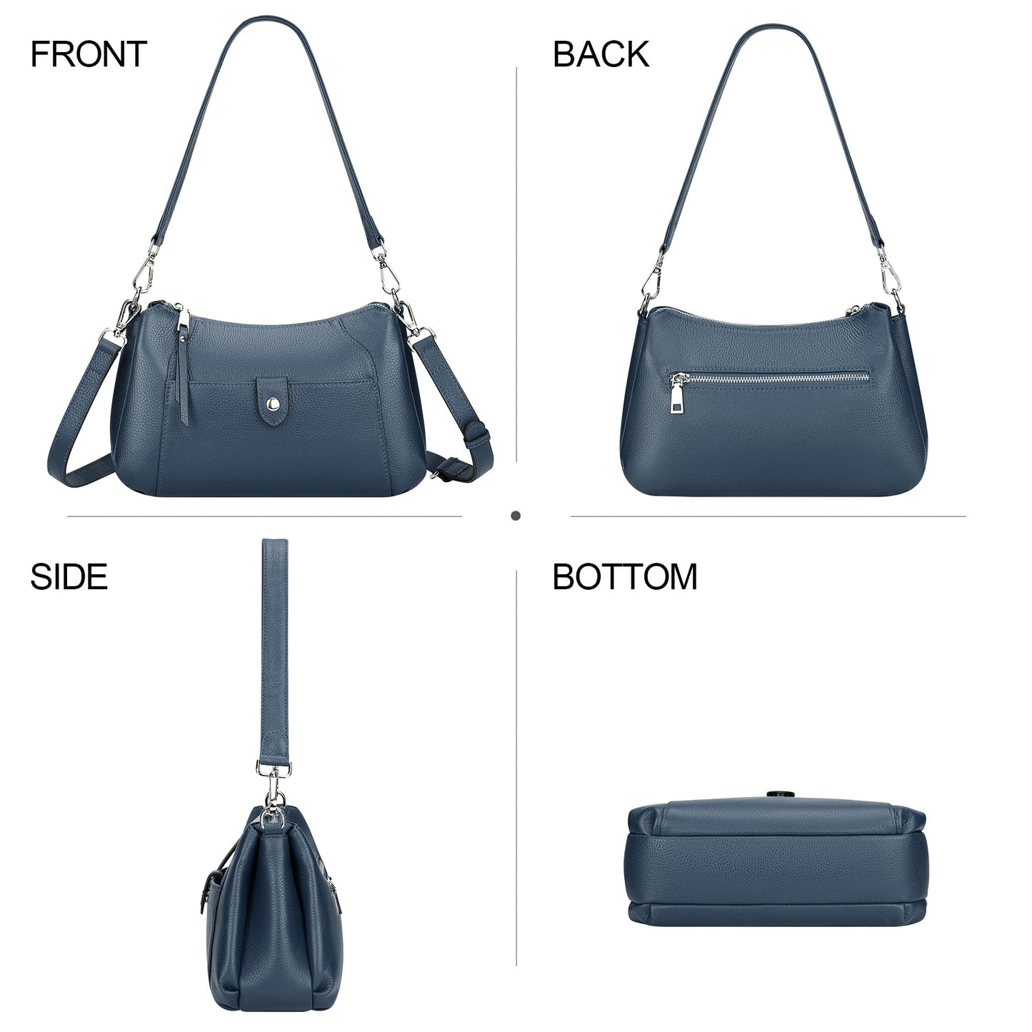 Over Earth Genuine Leather Small Hobo Crossbody Bags for Women Shoulder Purses and Handbags