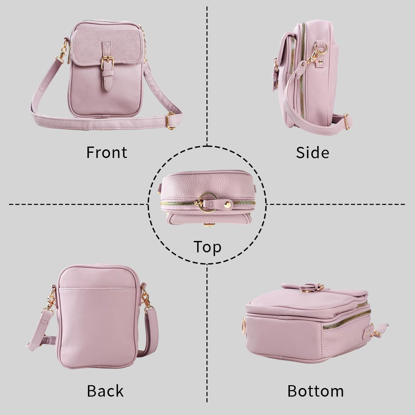 Leather Crossbody Bag for Women,Anti-Theft Messenger Bag with Large Capacity,Built-in Purse Card Slots Shoulder Sling Bag