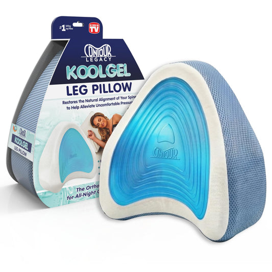 Contour Legacy Cool Leg & Knee Foam Support Pillow for Side Sleepers Soothing Relief for Back, Hips, Knees, Joints, Nerves & Muscles