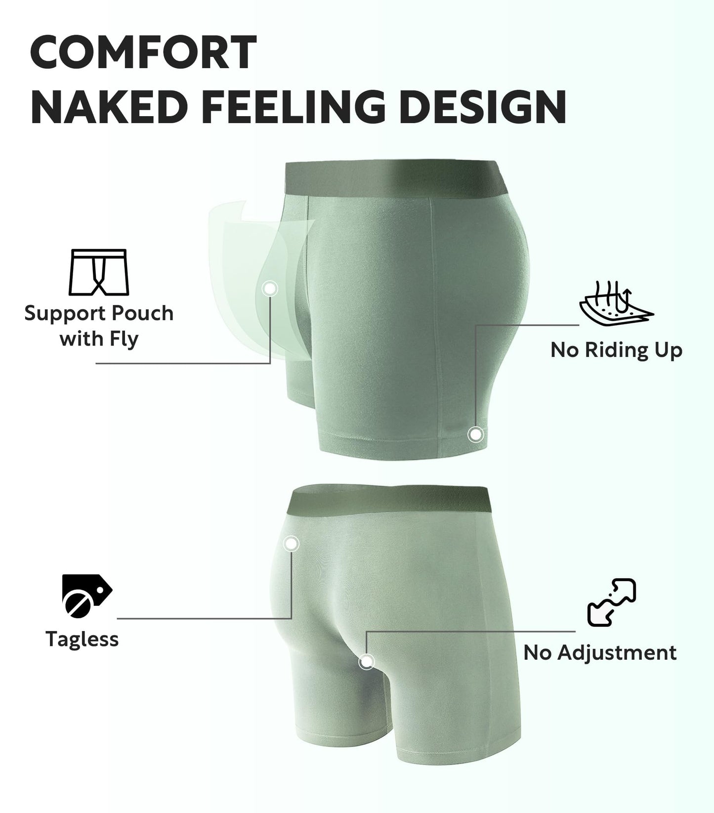 DAVID ARCHY Men's Ultra Soft Underwear Modal Boxer Briefs Slim Fit 6.5" | Second Skin Fabric Breathable, Smooth Low-Profile Waistband, Easy Access Side Fly, Tagless Anti Chafing for All-day Comfort
