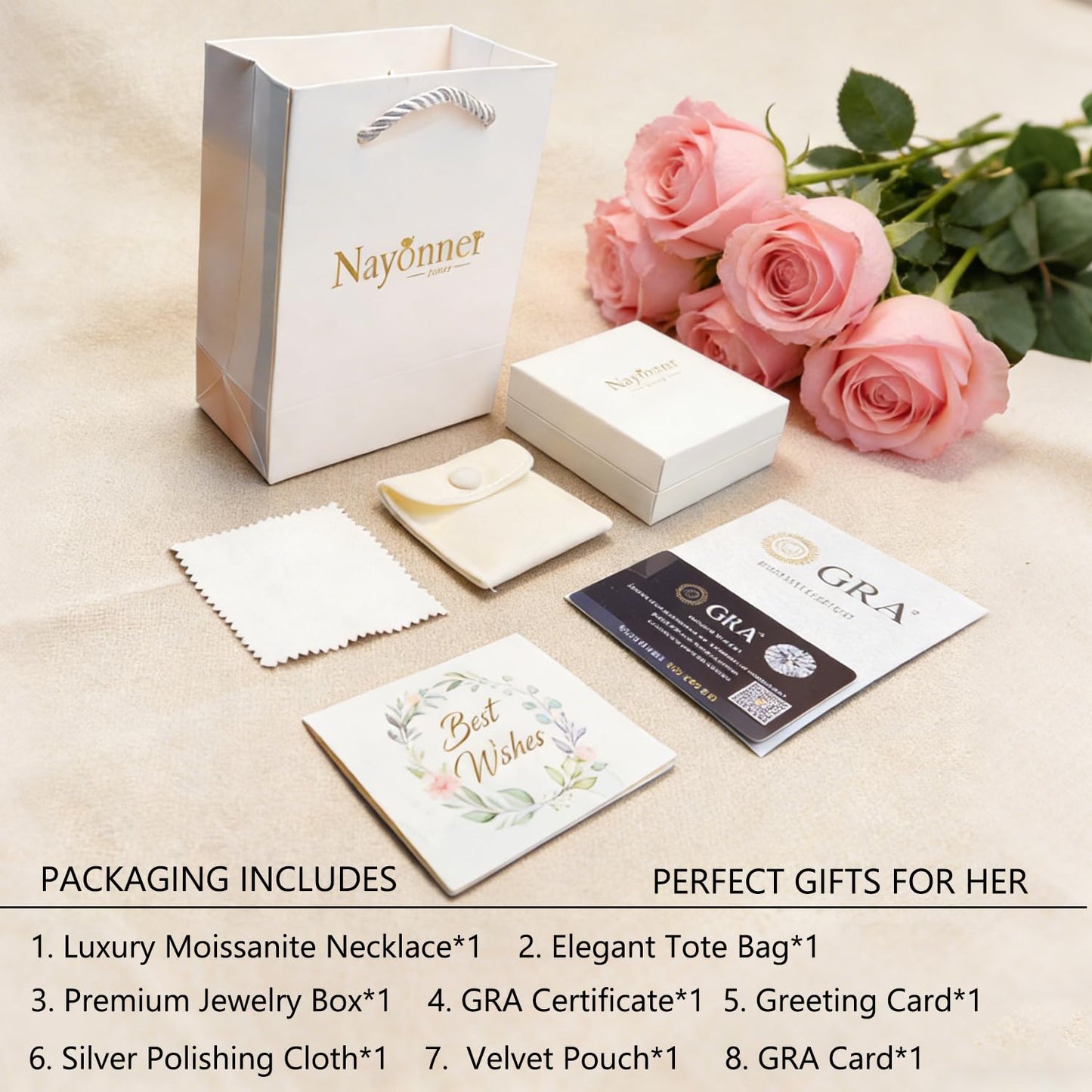 Gorgeous Moissanite Necklaces for Women - Sterling Silver 1-3CT D Color Moissanite Pendant Necklace, Mother Day Birthday Gifts for Mom Wife Girlfriend Daughter, Wedding Anniversary Christmas Jewelry Gift