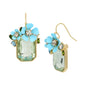 Flower Cluster Stone Drop Earrings
