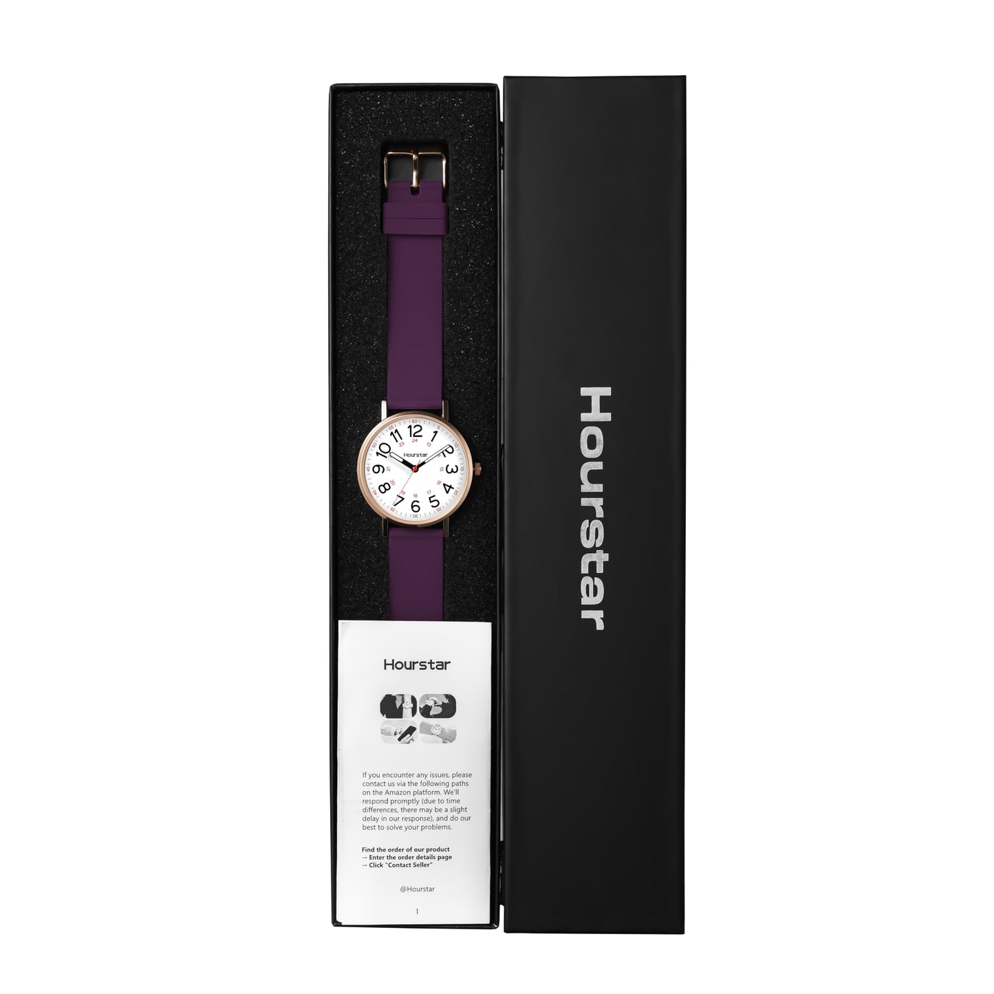 Women's Analog Nurse Watch with Second Hand for Nursing, 12/24 Time, Silicone Band, Easy Read