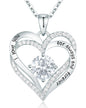 CDE Forever Love Heart Necklaces for Women, Wedding Anniversary, Valentine's，Birthday Mothers Christmas Day Gifts for Mom, Mother, Wife, S925 Silver Jewelry with Birthstone Pendant