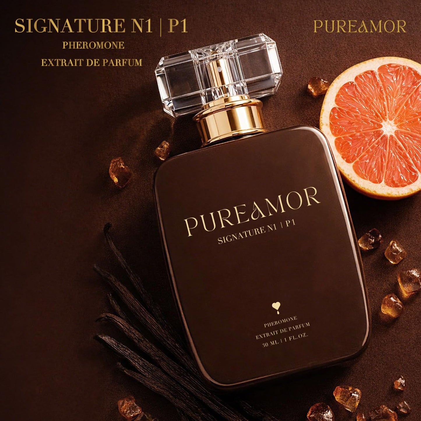 PUREAMOR Pheromone Perfume for Women, Moonlight Mellow Extrait de Parfum - Long Lasting Sweet Floral Gourmand Scent, 30% High Concentration, Full Size Fragrance Spray, 1.0 oz / 30 ml