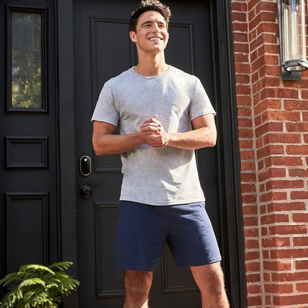 Hanes Mens Jersey Cotton With Pocket Workout-and-training-shorts, Navy, 3X-Large