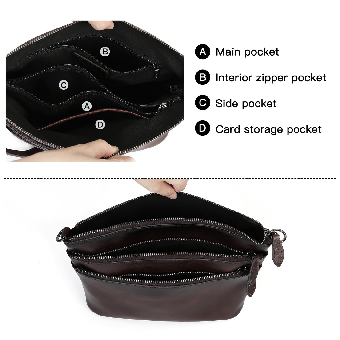 Genuine Leather Purses for Women Vintage Crossbody Bags for Women Hand Bags Women's Shoulder Handbags | Genuine Leather