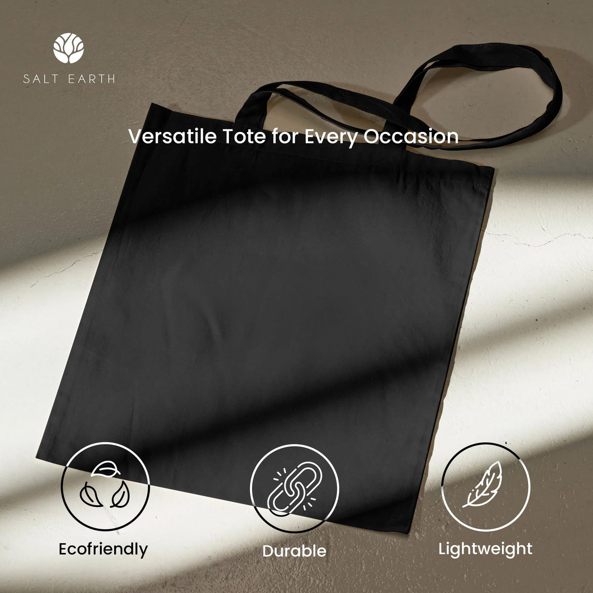 Salt Earth 5|6|12|24|48|100|200 Pack ToteBags Bulk Reusable Totes Grocery Shopping Cloth Bags DIY Promotion Gift Beach Travel