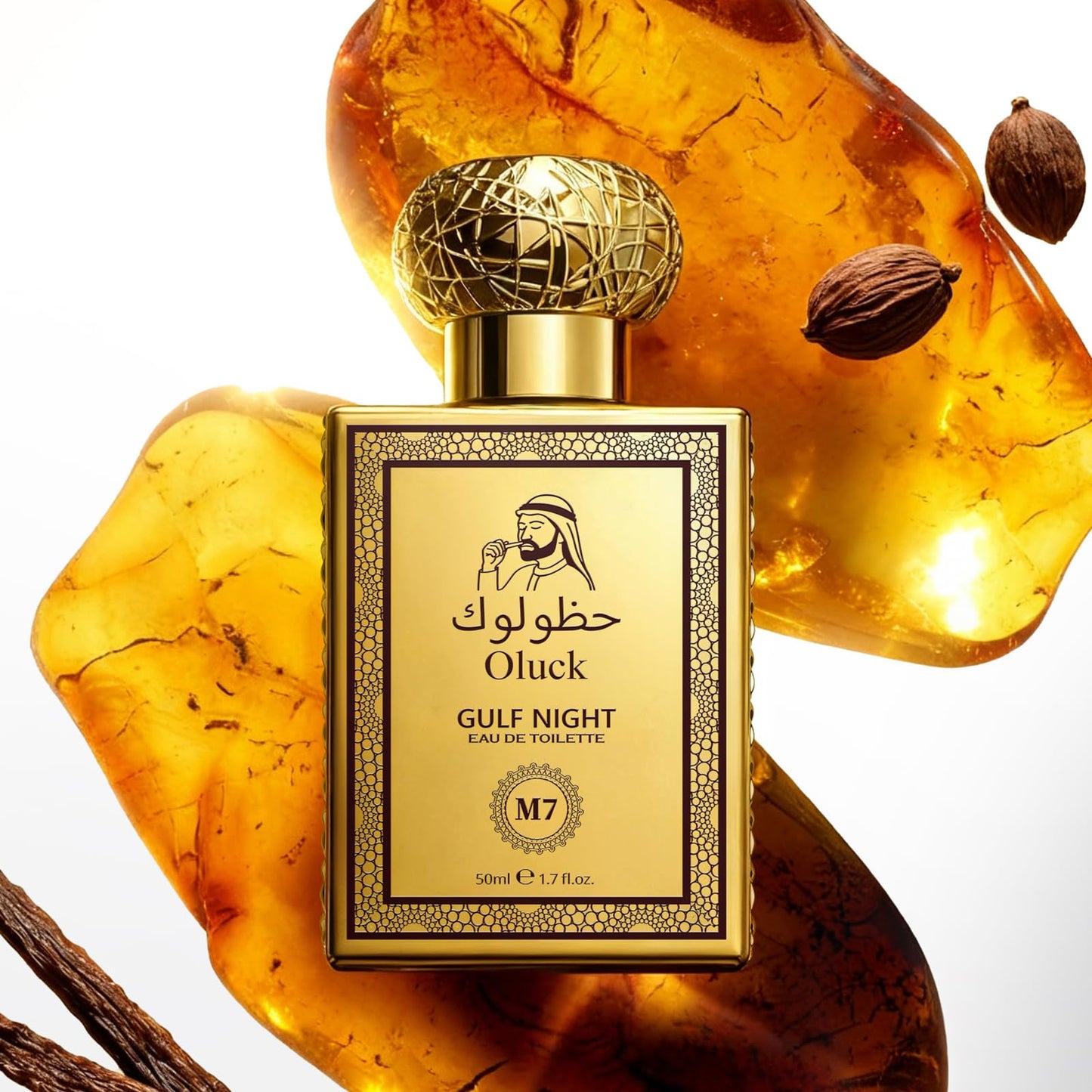 Oluck Gulf Night Perfume M7 Cologne for Women & Men, Lemon Pineapple Nutmeg Cedarwood Vanilla Notes, Middle Eastern Fragrance
