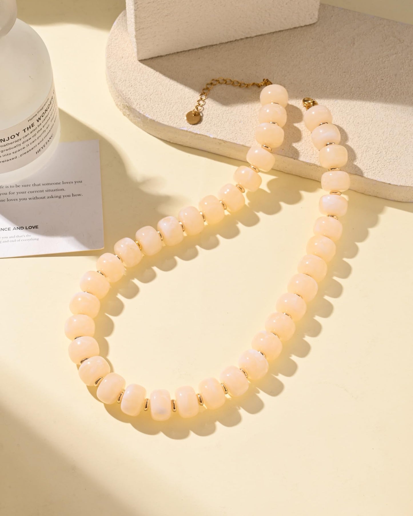 Chunky Beaded Statement Necklace for Women Trendy Colorful Boho Resin Bead Choker Necklaces Summer Handmade Jewelry Gifts Accessories