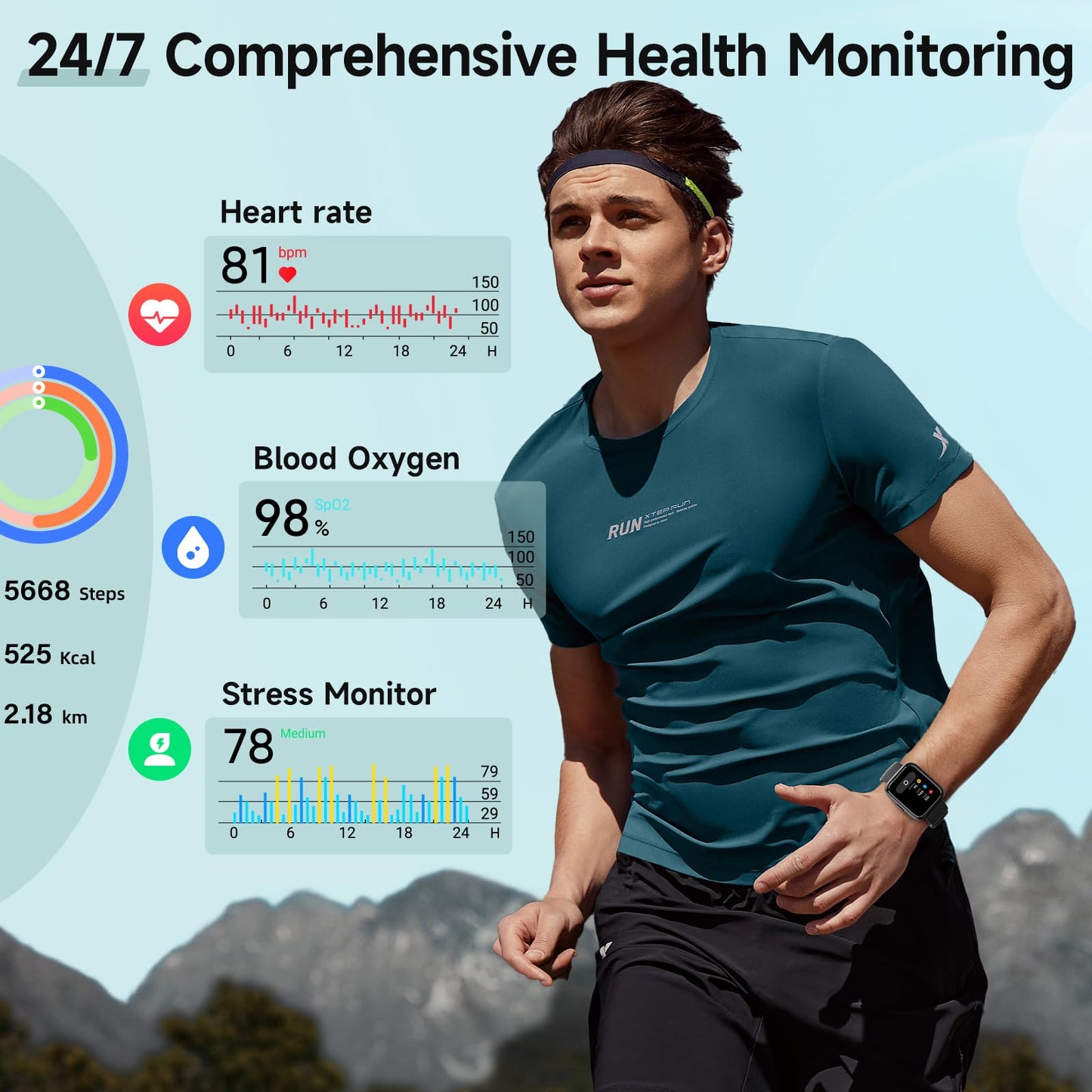 Smart Watches for Women, 1.8" Touch Screen Fitness Tracker for Android & iPhone, Answer/Make Calls, Alexa Built-in, Heart Rate/Sleep/SpO2 Monitor Smartwatch, IP68 Waterproof 101+ Sport Modes, 2 Bands