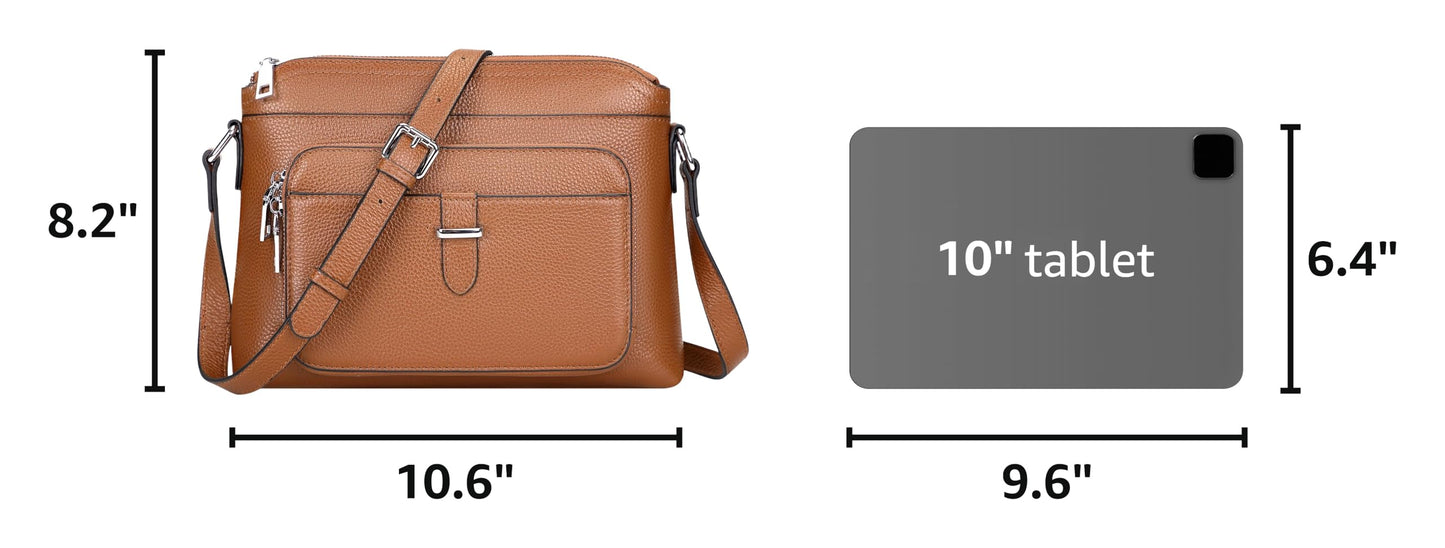 Over Earth Genuine Leather Crossbody Bags for Women Small Ladies Handbags and Purses with Card Slots