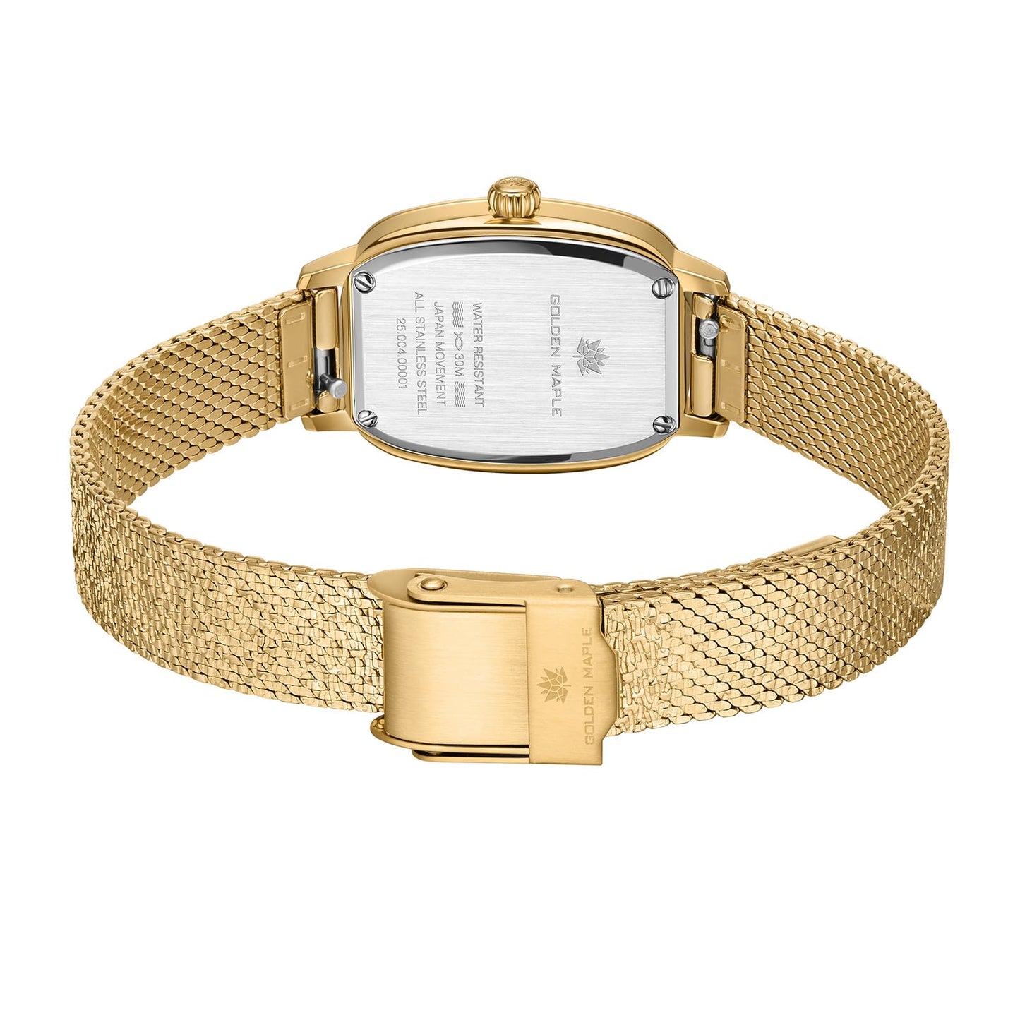 GOLDEN MAPLE Watches for Women, Dainty Gold Watch with Small Stainless Steel Case, Quartz Movement and Water Resistant, Adjustable Mesh Band