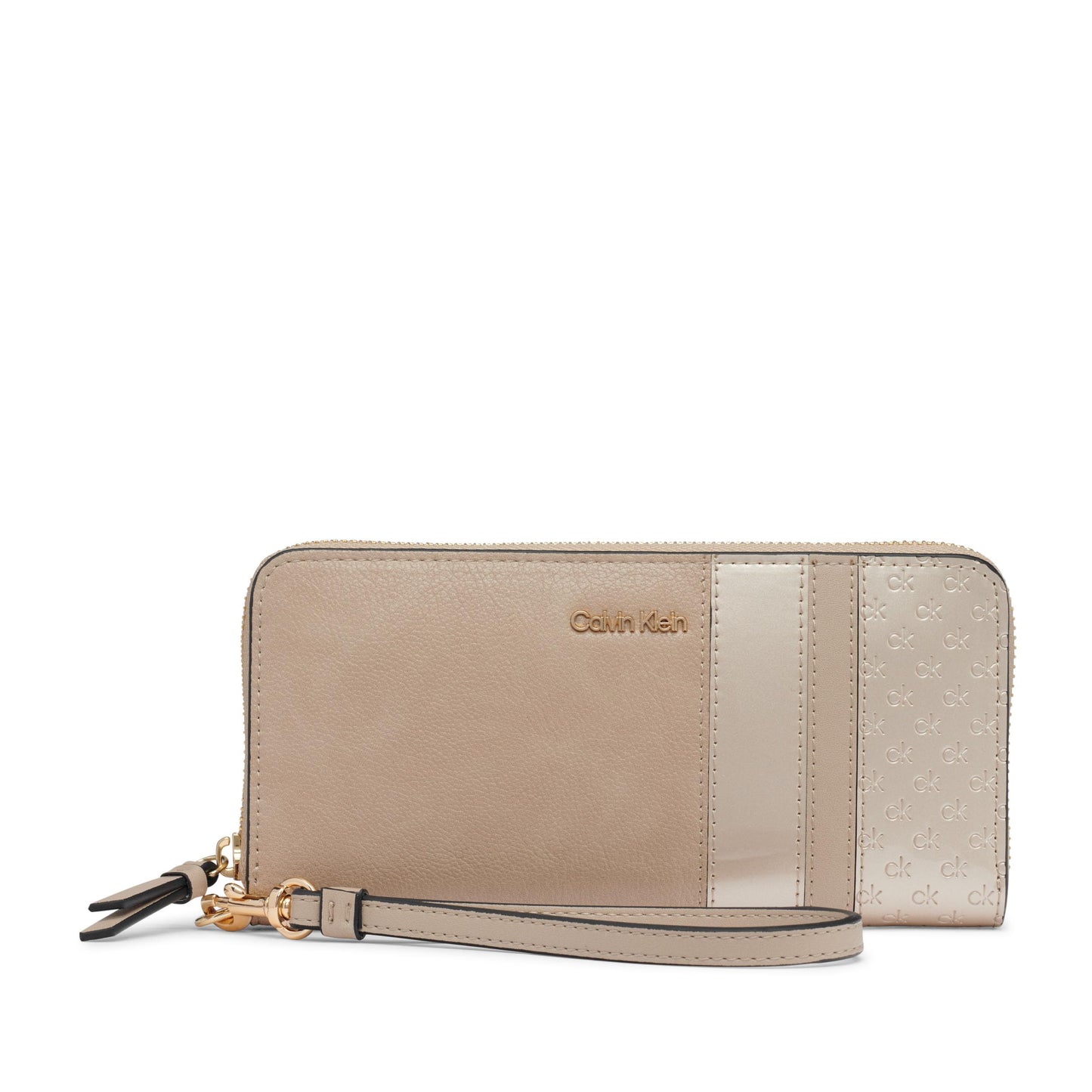 Calvin Klein Women's Key Item Saffiano Continental Zip Around Wallet With Wristlet Strap